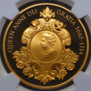 最高鑑定品 2014年 エリザベス2世 アン女王没後300周年記念 5ポンド金貨 NGC PF70UC