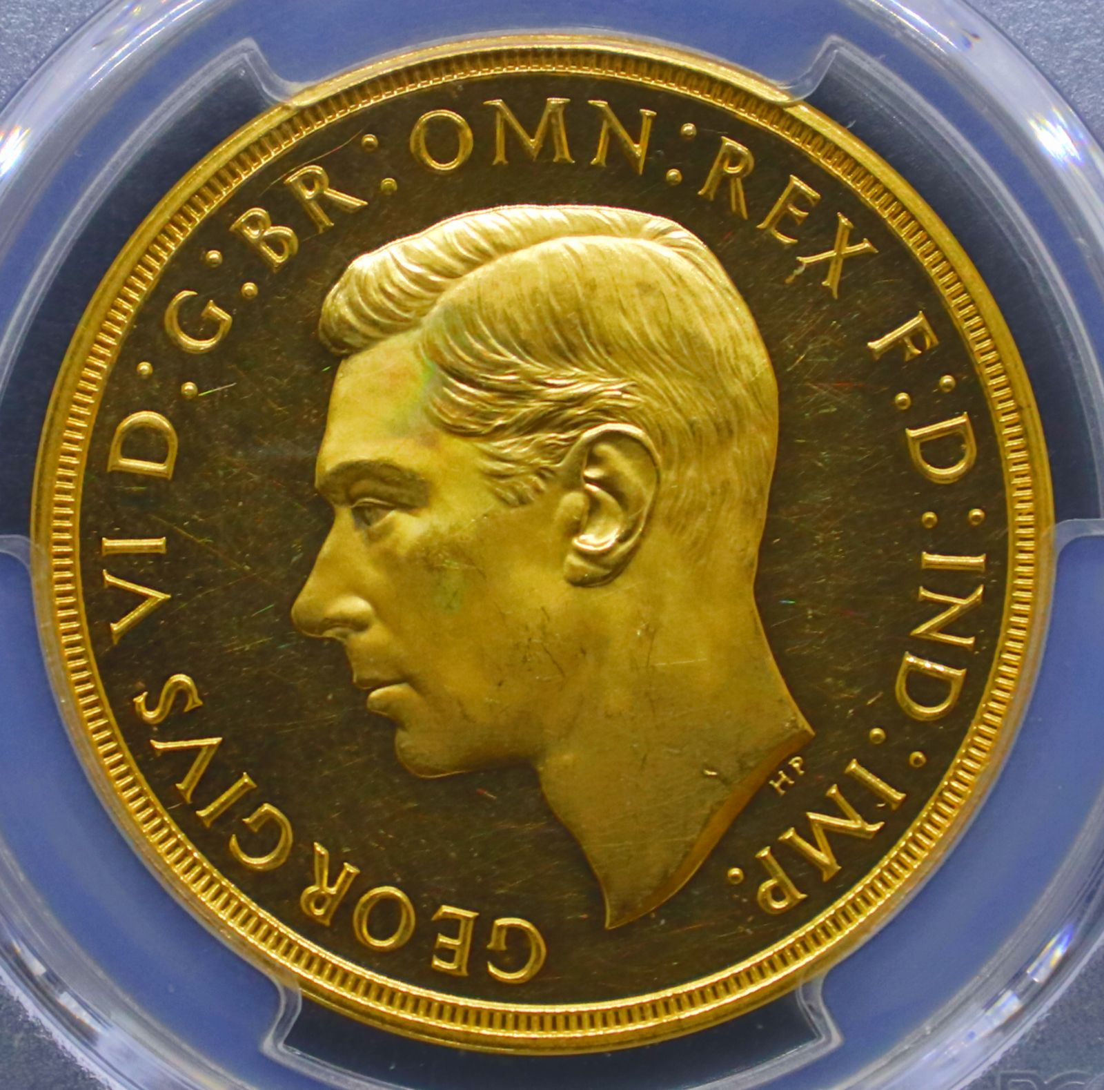 高鑑定 1937年 イギリス 5ポンド金貨 ジョージ6世 聖ジョージ竜退治 PCGS PR63CAM