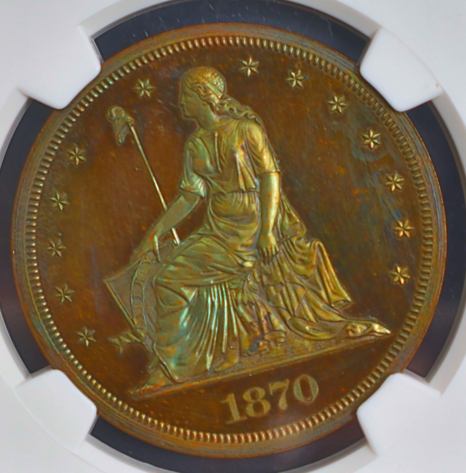1870年 アメリカ 1ドル 銅貨 試鋳貨 PF65BN NGC