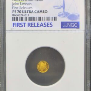 2025年 イギリス 50ペンス金貨 1/40オンス ミュージックレジェンド第10弾 ジョン・レノン FIRST RELEASES